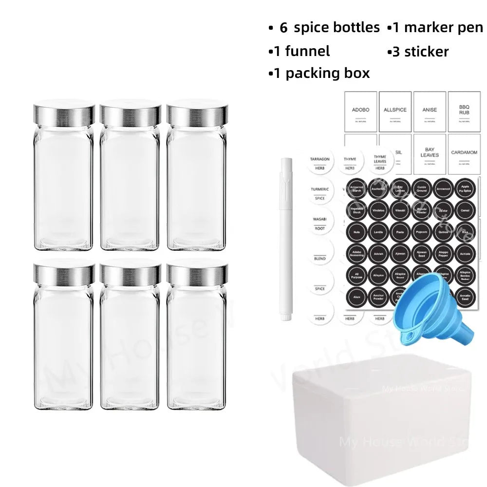 Glass Spice Jar Set