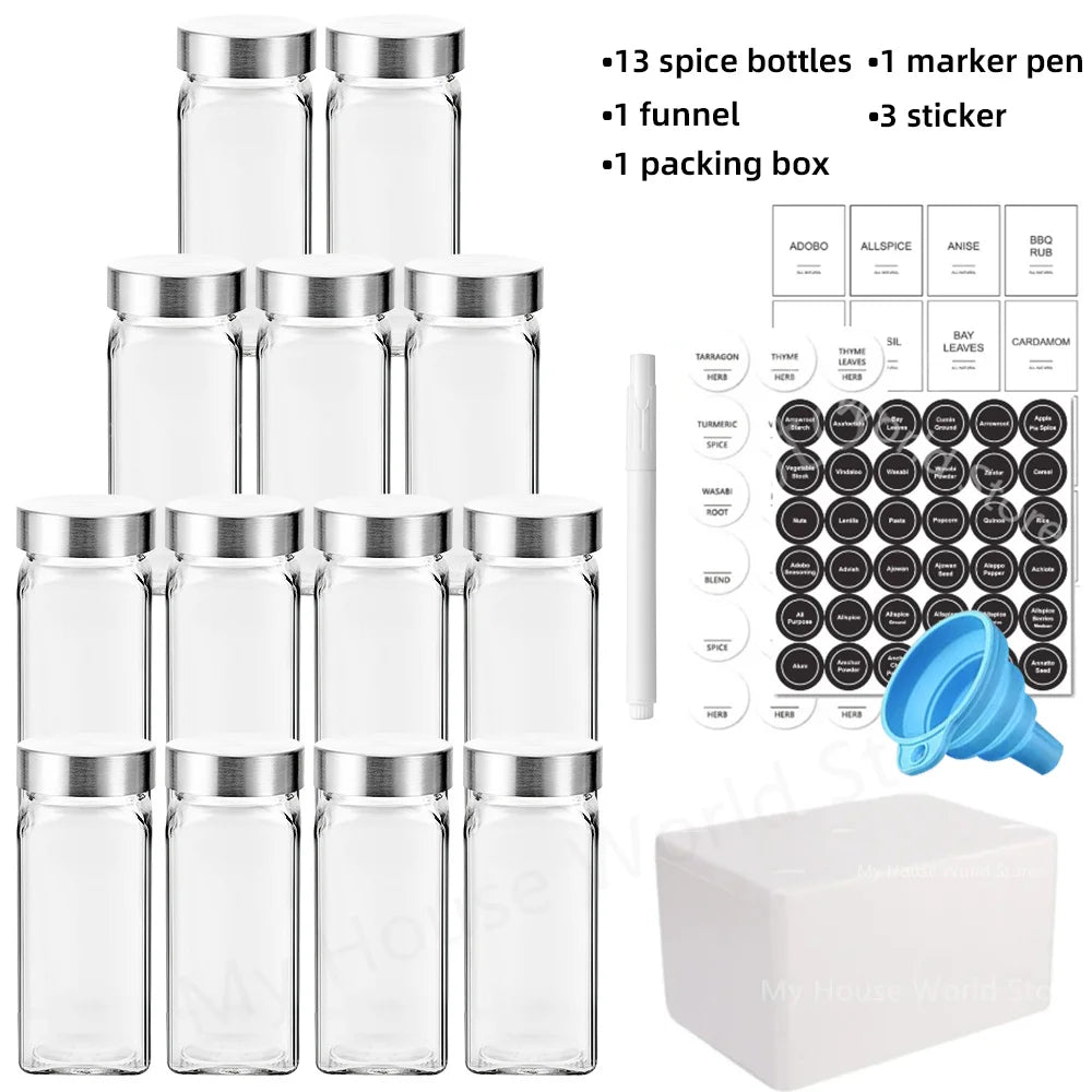 Glass Spice Jar Set