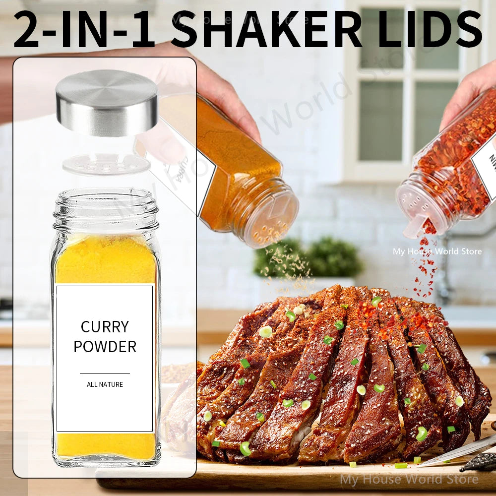 Glass Spice Jar Set