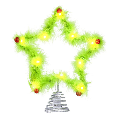 Fuzzy Green Christmas Star Decoration