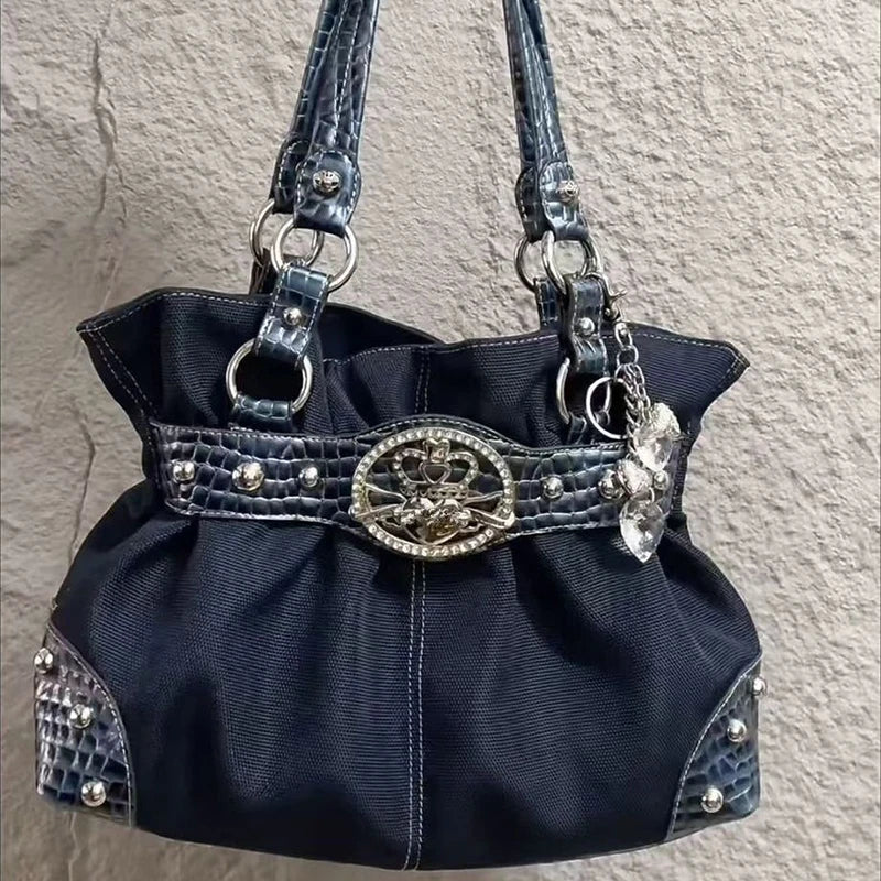 Vintage Y2K Buckle Shoulder Bag