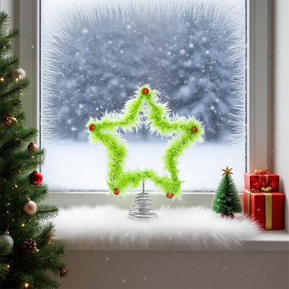 Fuzzy Green Christmas Star Decoration