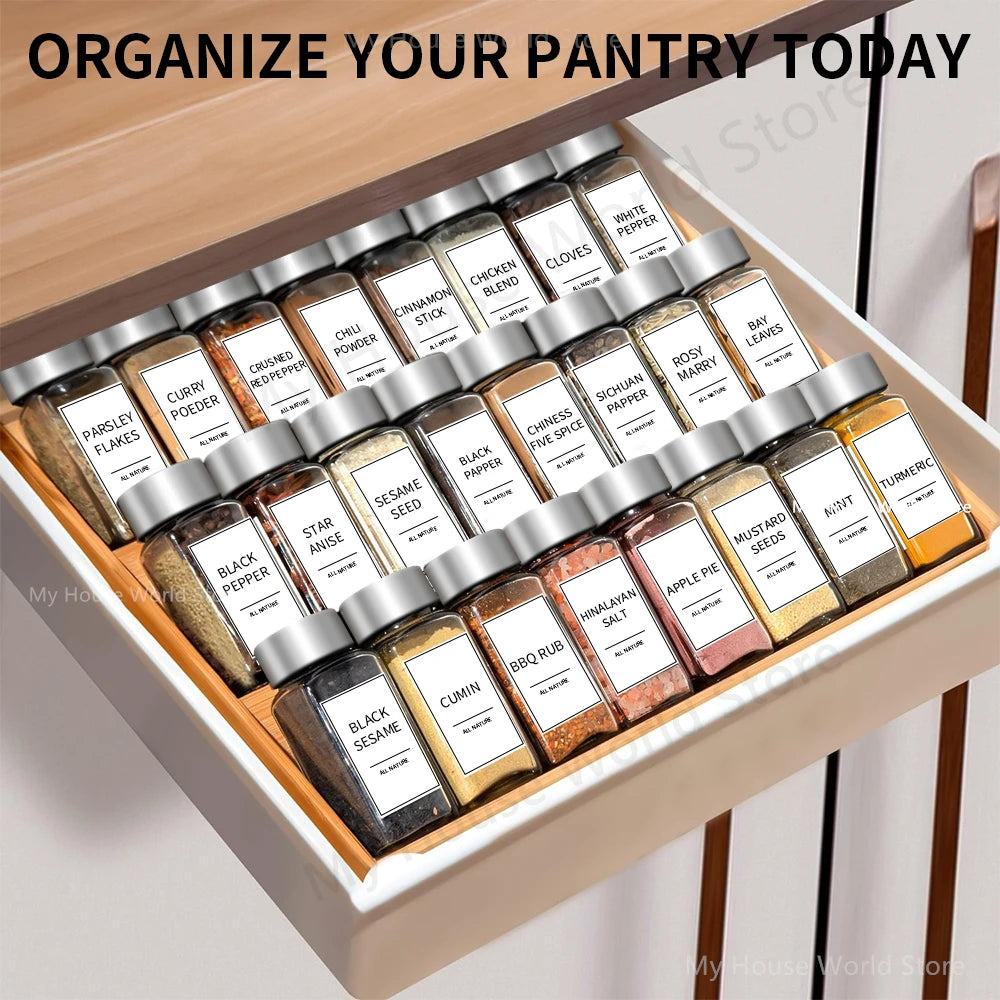 Glass Spice Jar Set