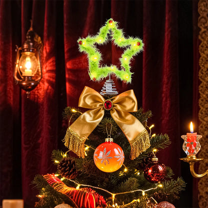 Fuzzy Green Christmas Star Decoration