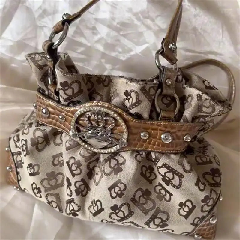 Vintage Y2K Buckle Shoulder Bag