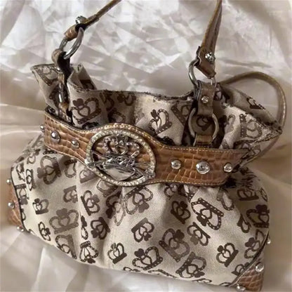 Vintage Y2K Buckle Shoulder Bag
