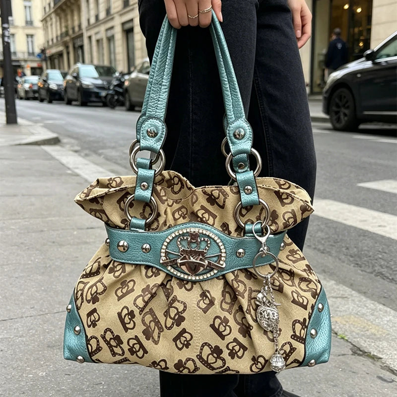 Vintage Y2K Buckle Shoulder Bag