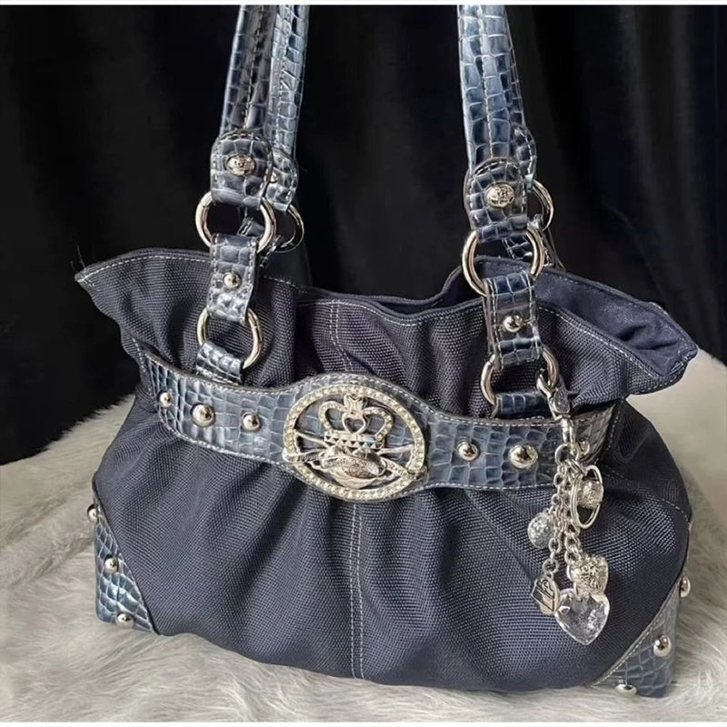 Vintage Y2K Buckle Shoulder Bag