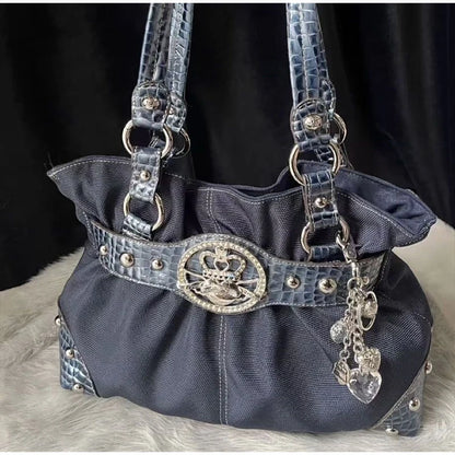 Vintage Y2K Buckle Shoulder Bag