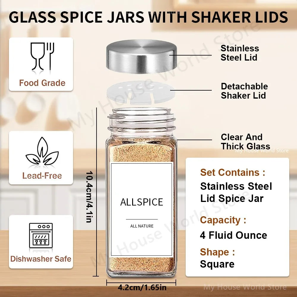 Glass Spice Jar Set