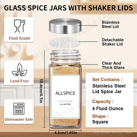 Glass Spice Jar Set