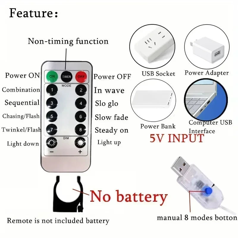 USB Curtain Fairy Lights